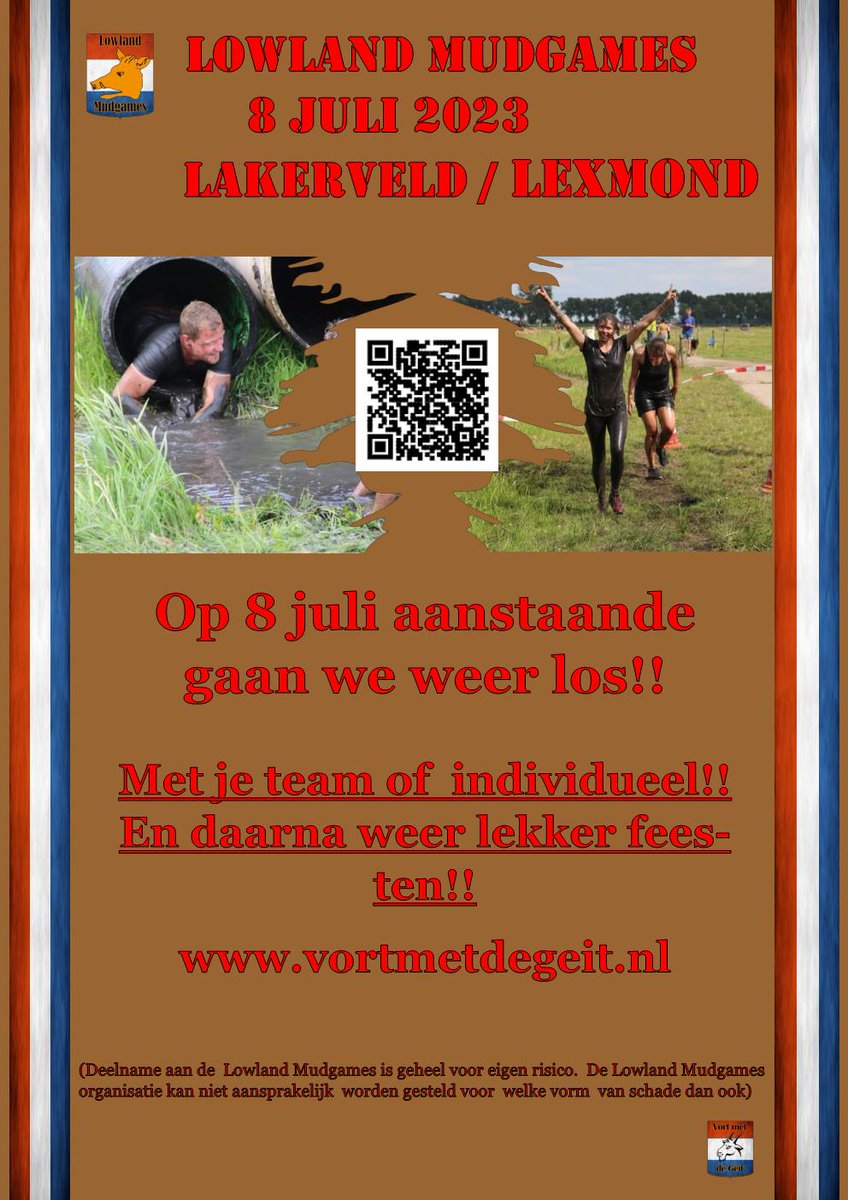 We houden dit jaar weer een Lowland Mudgames.  En wel op 8 juli as. Koop hier je kaarten vortmetdegeit.nl/lowland-mud-ga…