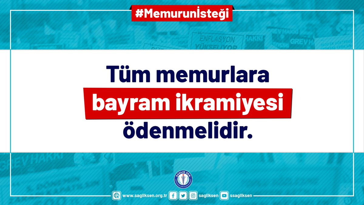 Tüm memurlara bayram ikramiyesi ödenmelidir. 

#Memurunİsteği