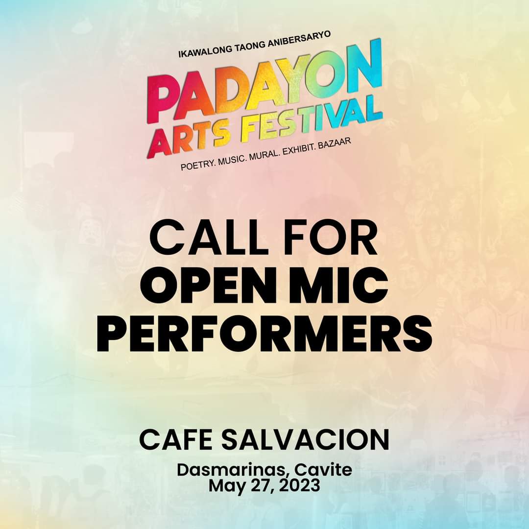 titikpoetry's tweet photo. 𝗙𝗜𝗥𝗦𝗧 𝟭𝟬 𝗣𝗘𝗥𝗙𝗢𝗥𝗠𝗘𝗥𝗦 𝗢𝗡𝗟𝗬!
We want to see what you've got! Whether you're a seasoned performer or just starting out, we'd love to have you join us! 

Register here:
https://t.co/l8nMxsfIFz

Official list of Performers will be released soon!

#PadayonArtsFest https://t.co/KOtYWlU8cy