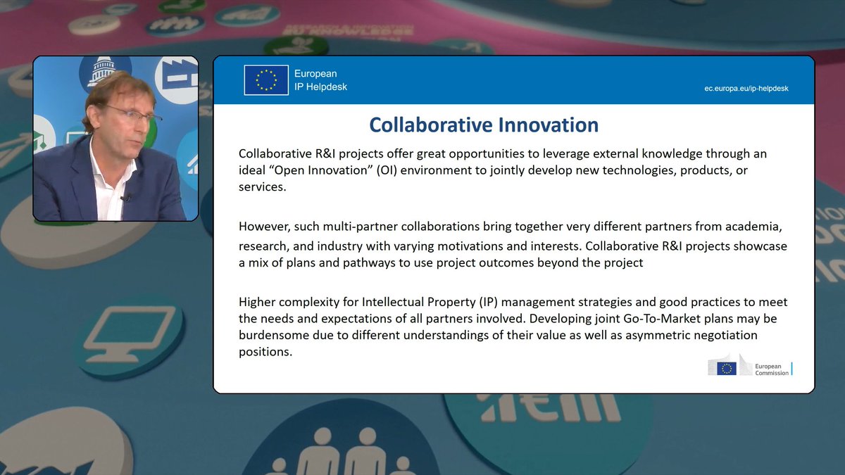 IPRHelpdesk's tweet photo. In today's training session "Facing Challenges: Navigating IP in Collaborative Innovation Processes" the coordinator of @IPRHelpdesk presented the key IP issues to be addressed in joint innovation activities.

👉https://t.co/8hbXhJDIS8 

#EUResearchArea #valorisation #KVweek2023 https://t.co/THCC4Bkcb2