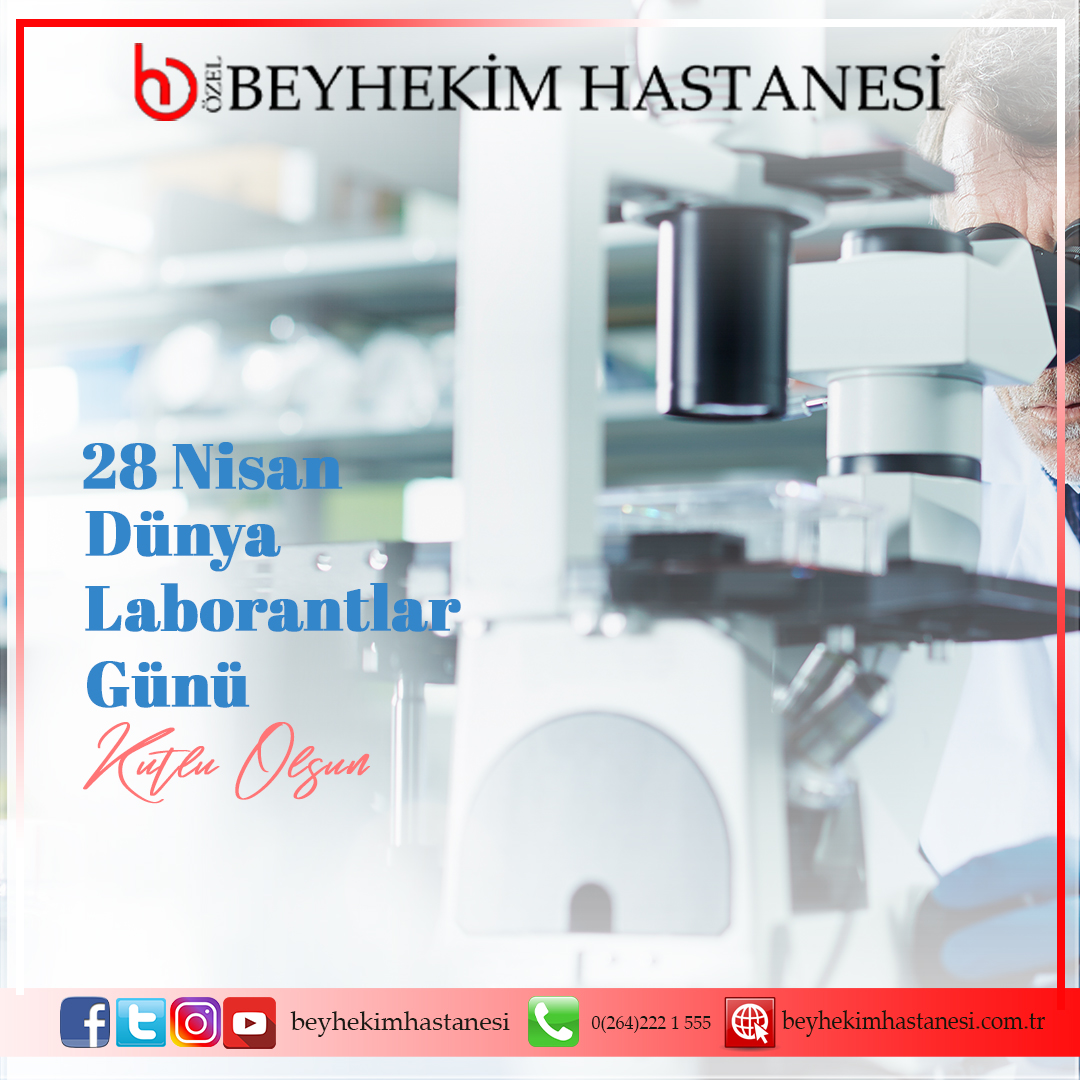 Hastalıkların tanı ve tedavisinde çok büyük bir öneme sahip olan tüm laborantlarımızın, "Dünya Laborantlar Günü" kutlu olsun. 📌

#özelbeyhekimhastanesi #sakaryabeyhekimhastanesi #laborantlargünü #dünyalaborantlargünü #28nisanlaborantlargünükutluolsun