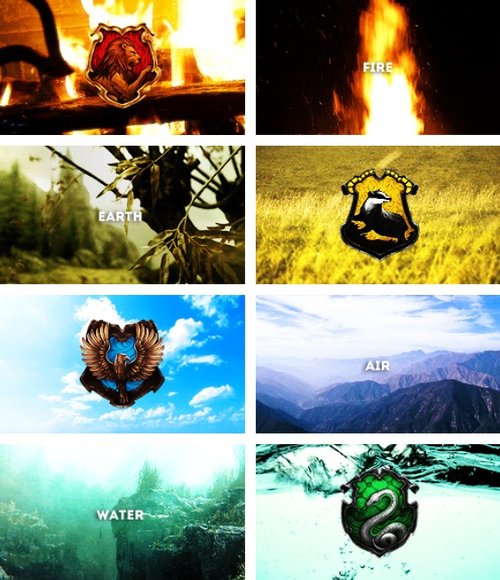 Harry Potter World on Twitter "Hogwarts houses + elements"