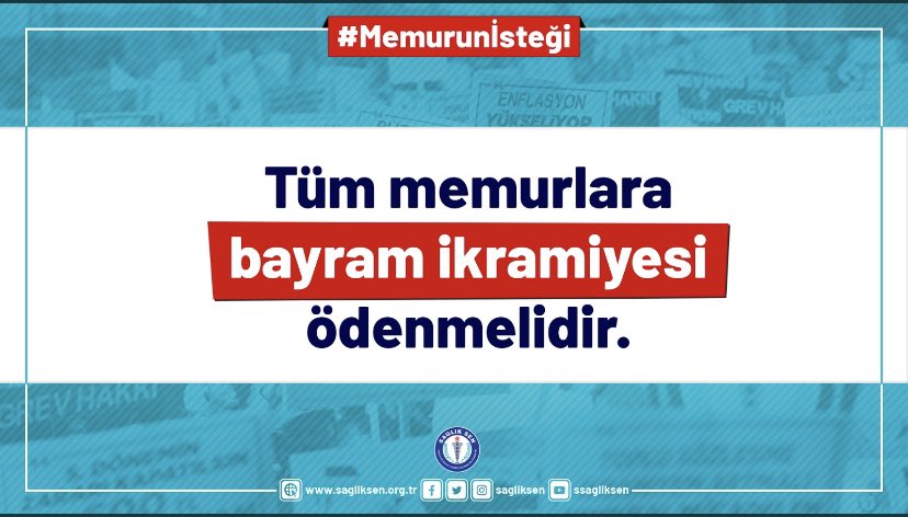 Tüm memurlara bayram ikramiyesi ödenmelidir. 

#Memurunİsteği