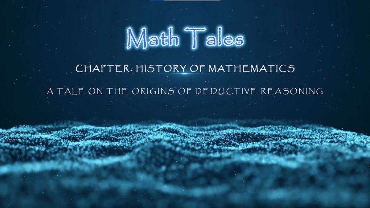 Math Tales is a series exploring the history, foundations, abstraction and applications of mathematics. In this episode, we explore the 'origins of deductive reasoning' as we enter the chapter on the 'history of mathematics'. youtu.be/ofXF9D3Qodo