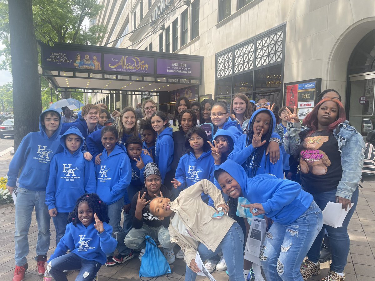 MsBowersMusic's tweet photo. We had the most amazing trip to DC @BroadwayNatDC to see Aladdin on Broadway in advance of our own performance of Aladdin Kids! Thanks to everyone at the National Theater who helped make this possible—this was truly a highlight of the school year! ❤️🎭🎟️🎶 https://t.co/9BGDjPAl5P