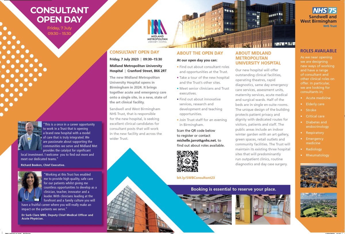 Sarb Clare MBE (@acutemedsarbc) on Twitter photo Consultants Open Day <a href="/MidlandMetUH/">Midland Metropolitan University Hospital</a> 7th July! Meet our leadership team, visit the acute hospital and see the great city of Birmingham! We need you to join us to move into our new acute hospital to serve our amazing people of Brum😊<a href="/SWBHnhs/">SWB NHS Trust</a> <a href="/NHSBeeky/">Richard Beeken</a> <a href="/DavidNichols0n/">david nicholson</a> Sign up! Consultants Open Day <a href="/MidlandMetUH/">Midland Metropolitan University Hospital</a> 7th July! Meet our leadership team, visit the acute hospital and see the great city of Birmingham! We need you to join us to move into our new acute hospital to serve our amazing people of Brum😊<a href="/SWBHnhs/">SWB NHS Trust</a> <a href="/NHSBeeky/">Richard Beeken</a> <a href="/DavidNichols0n/">david nicholson</a> Sign up!