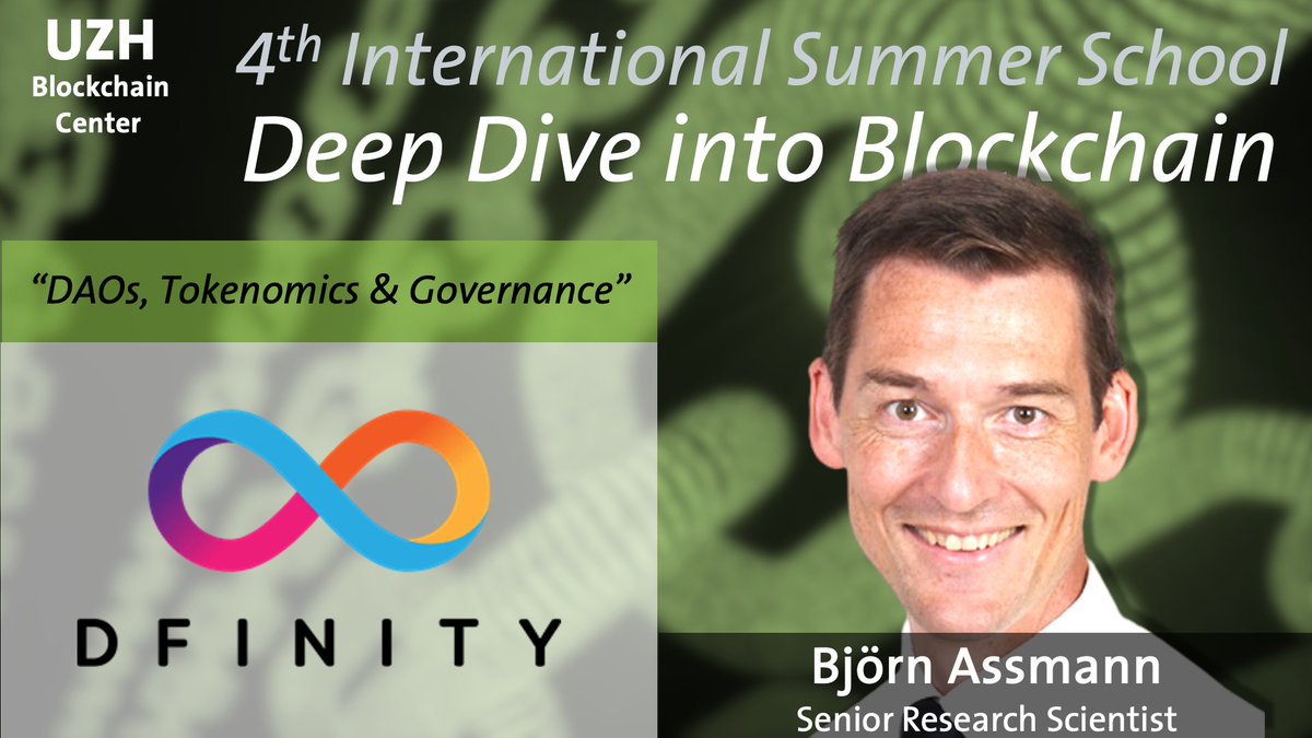 uzh_blockchain's tweet photo. Exciting news! @dfinity will join @uzh_blockchain #summerschool: Deep dive into blockchain #DDiB.
@bjoernassmann, leading expert on #distributedcomputing and #blockchain, will give an overview of the #InternetComputer (ICP) and host sessions on the future of #DAO on the #ICP. https://t.co/5vH3Kt2Y0H