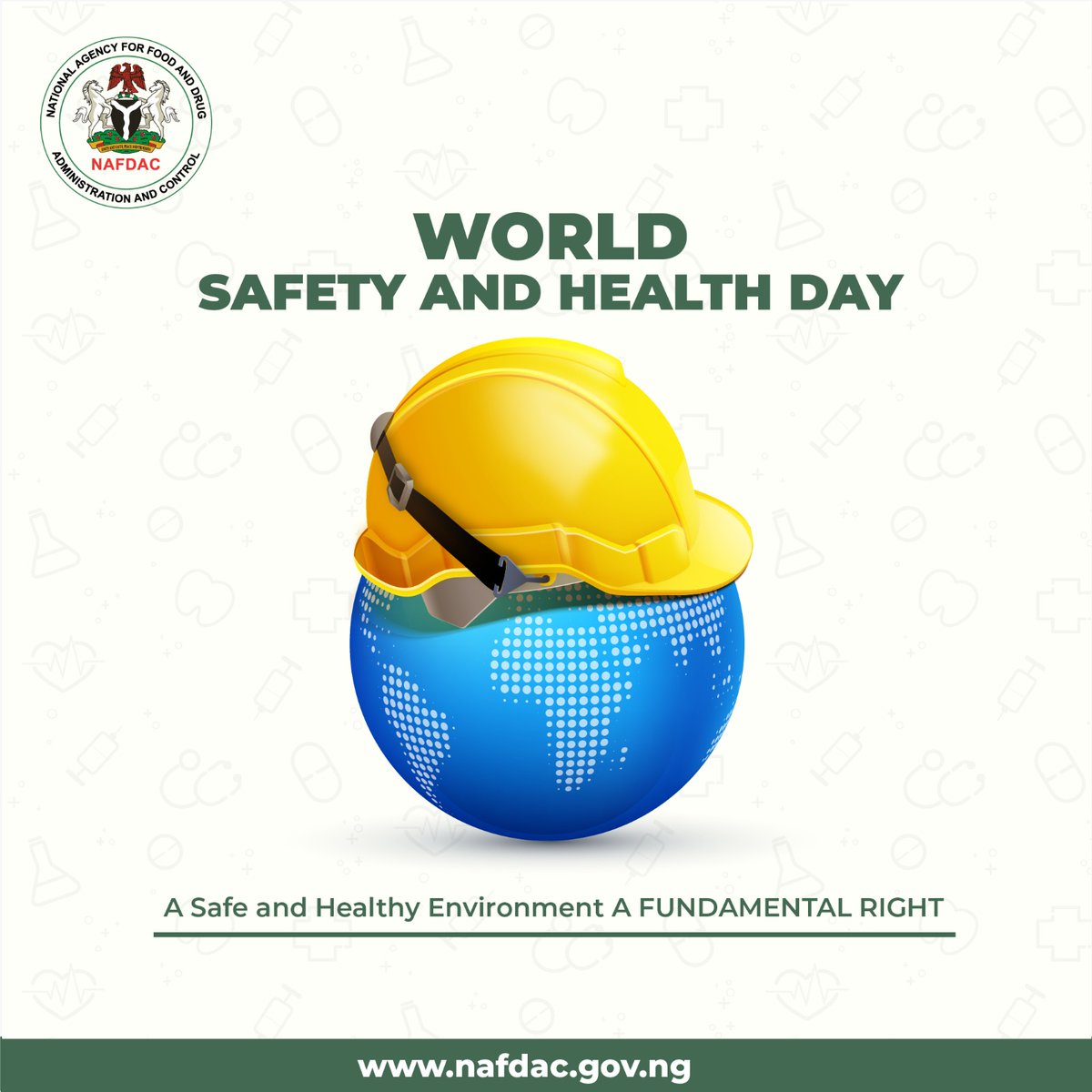 Happy #WorldDayforSafetyandHealth 2023!!!

NAFDAC celebrates this annual event to create awareness on 'a Safe and Healthy Environment - A FUNDAMENTAL RIGHT'.