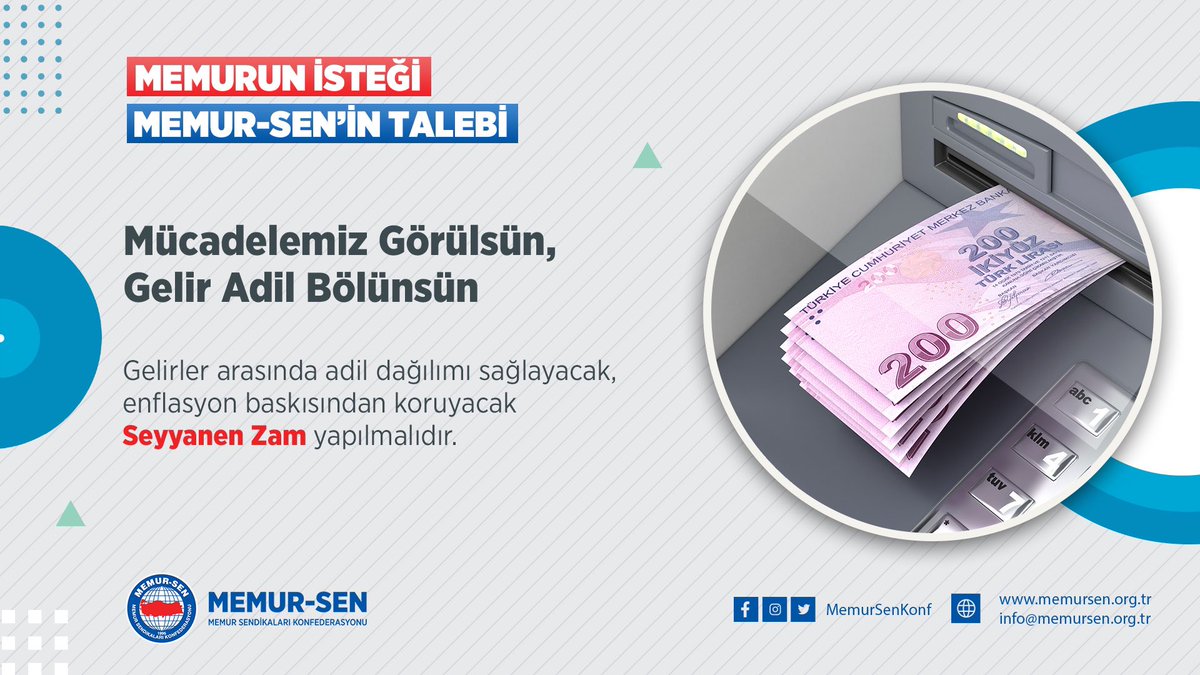 Mücadelemiz Görülsün, Gelir Adil Bölünsün

3⃣ Gelirler arasında adil dağılımı sağlayacak, enflasyon baskısından koruyacak Seyyanen Zam yapılmalıdır.

#Memurunİsteği