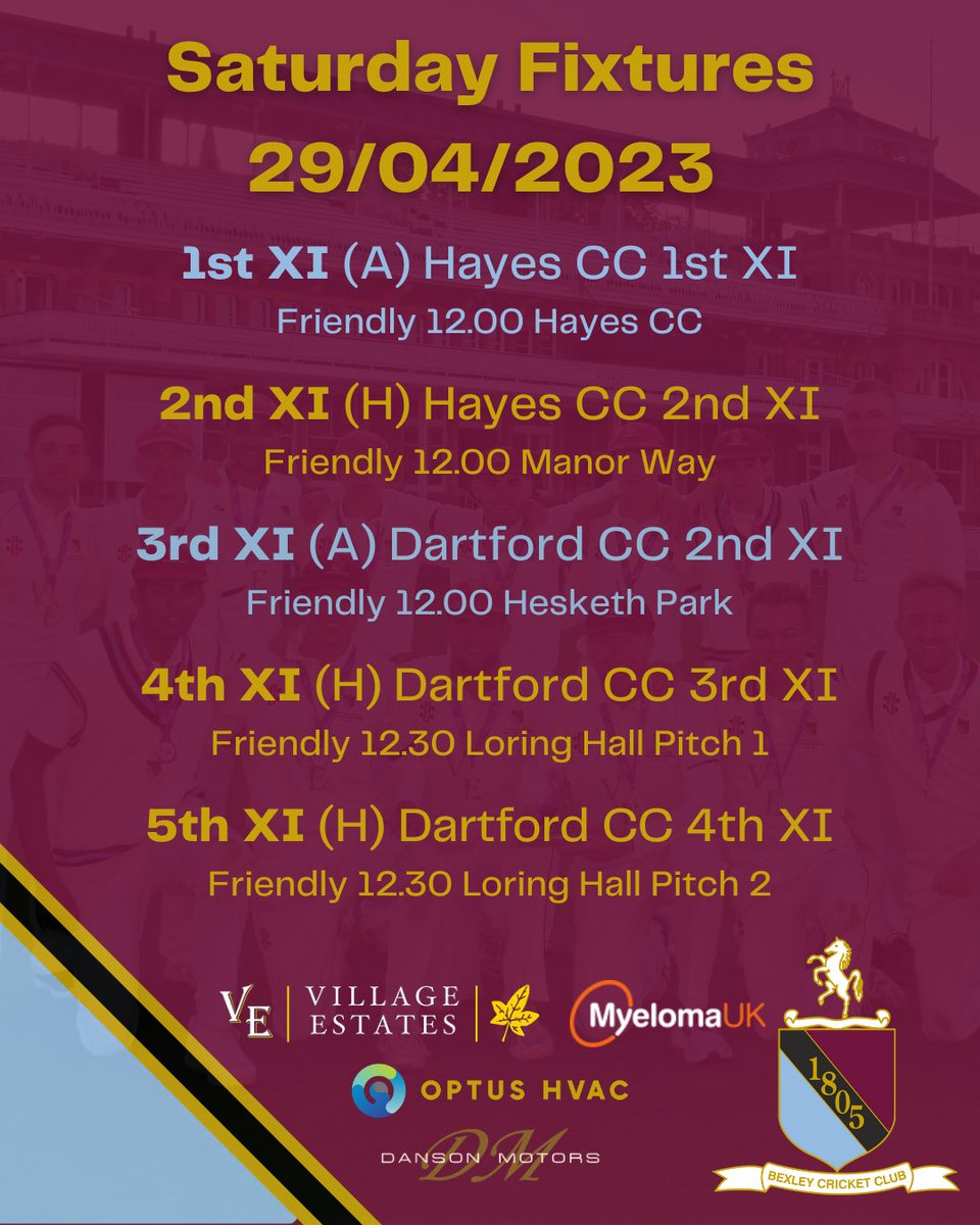 Bexley CC (@bexleycc) on Twitter photo We’ve got a full set of fixtures this bank holiday weekend 1st and 2nd XIs have @hayeskentcc away and home respectively 3rd, 4th and 5th XIs have <a href="/dartfordcricket/">Dartford Cricket Club</a> 2nd, 3rd and 4th XIs. We’ve got a full set of fixtures this bank holiday weekend 1st and 2nd XIs have @hayeskentcc away and home respectively 3rd, 4th and 5th XIs have <a href="/dartfordcricket/">Dartford Cricket Club</a> 2nd, 3rd and 4th XIs.
