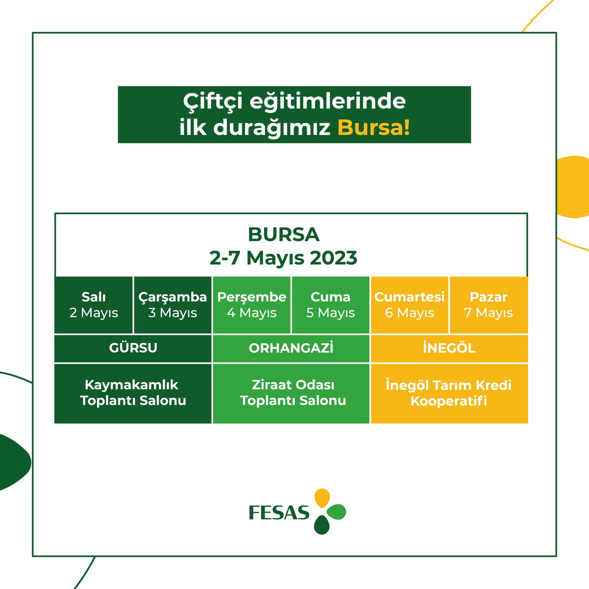 FesasP's tweet photo. Çiftçilerimizi, yasal yükümlülükler, yabancı çalıştırma koşulları, iş sağlığı ve güvenliği konularının ele alınacağı eğitimlerimize bekliyoruz. 
#FESAS 
#Tarımdaİstihdam 
#ÇiftçimizinYanındayız 
European Union in Türkiye 
Türkiye Tarım Kredi Kooperatifleri 
World Bank Türkiye https://t.co/NmWgOAgjA5