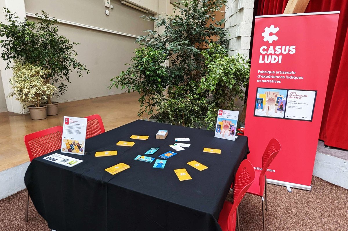 On vous attend sur le stand <a href="/CasusLudi/">Casus Ludi</a> pour venir tester "Deya au Royaume des Dieux", notre prototype de jeu de cartes à énigmes ! Dans le cadre du <a href="/spawnfestival/">spawn!</a> à Angoulême, journée d'ouverture au grand public demain.