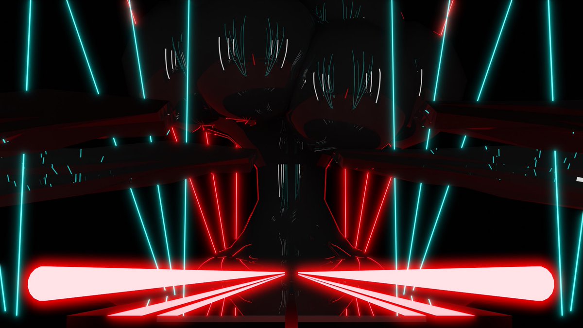 jagurjay's tweet photo. I made a beat saber inspired render in Blender within 2-3 hours worth of time. Now i know how to make bloom in cycles Render. https://t.co/0f6YYLVX1n