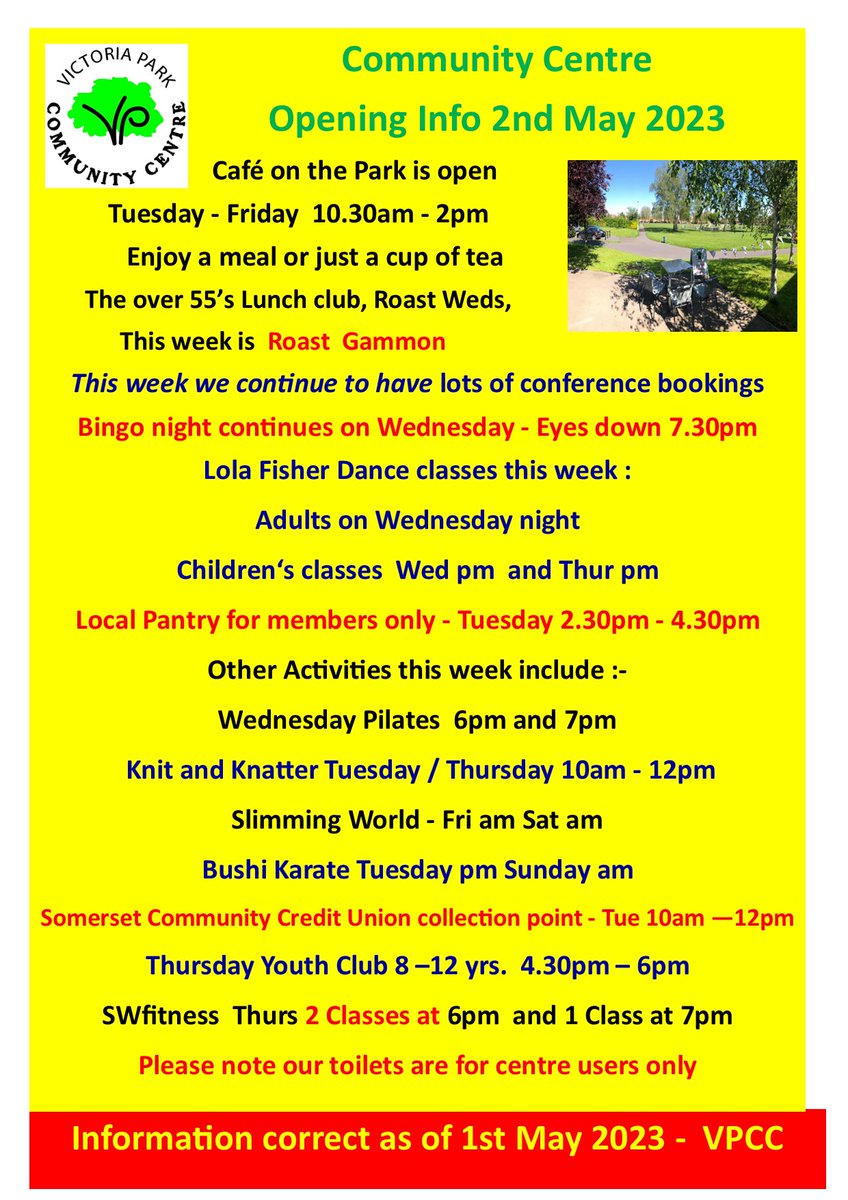 It's a Bank Holiday Weekend, we're closed Monday 1st May. Lot's going on from Tuesday.👇👇👇