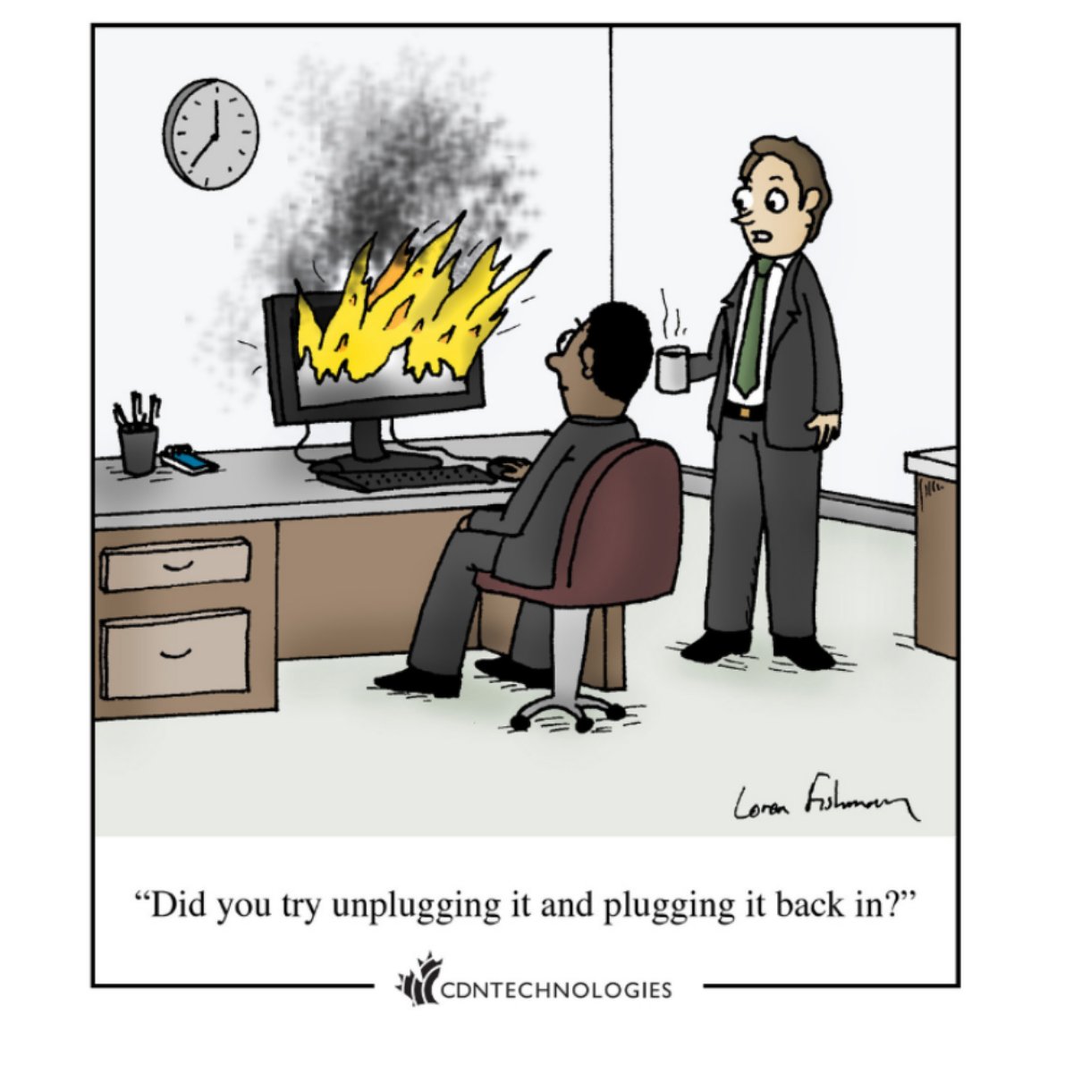 CDNTechnologies's tweet image. 🔥😱 Oh no!Your computer's on fire! What should you do? Don't worry, here's a trick for you.
💡 Unplug it,then plug it back in!🔌This simple step works wonders,you'll grin.
👨💼👩💼 Whether you're a pro or a newbie,it's worth knowing,you'll see. 🤓 #TechTips #ComputerTroubleshooting