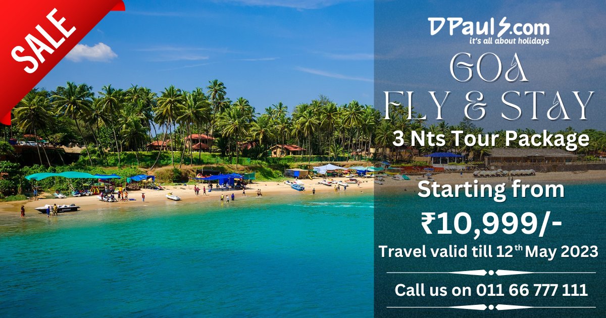 dpauls_travel's tweet image. Goa Calling! 3 Nights Package Starting from Rs.10999/-
For more details click bit.ly/3NtGISS OR  Call us on 011-66777111
#DPauls_Travel #Goatrip #GoaCalling #GoaPackages #GoaFlyNStay #GoaDeal #GoaBeaches #GoaTour #GoaNightlife #Goatravel #DekhoMyIndia #IndiaPackages