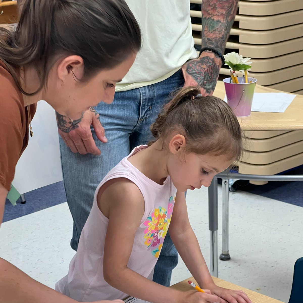 Preschool took the stage tonight then went with their families to participate in activities in the classroom!  Loved seeing all the smiling faces (grown-ups and students!)n. #familyengagement.  .