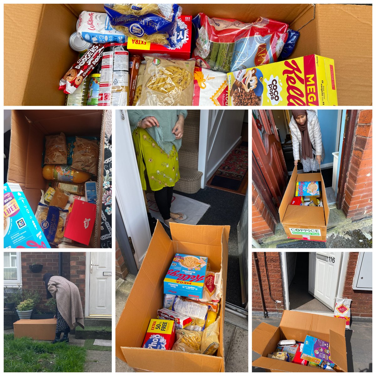 Food parcels delivered to some service users with the help of volunteers. Thanks to @CoppiceHub for the food packs. @BameConnect @WeActTogether @OldhamCouncil