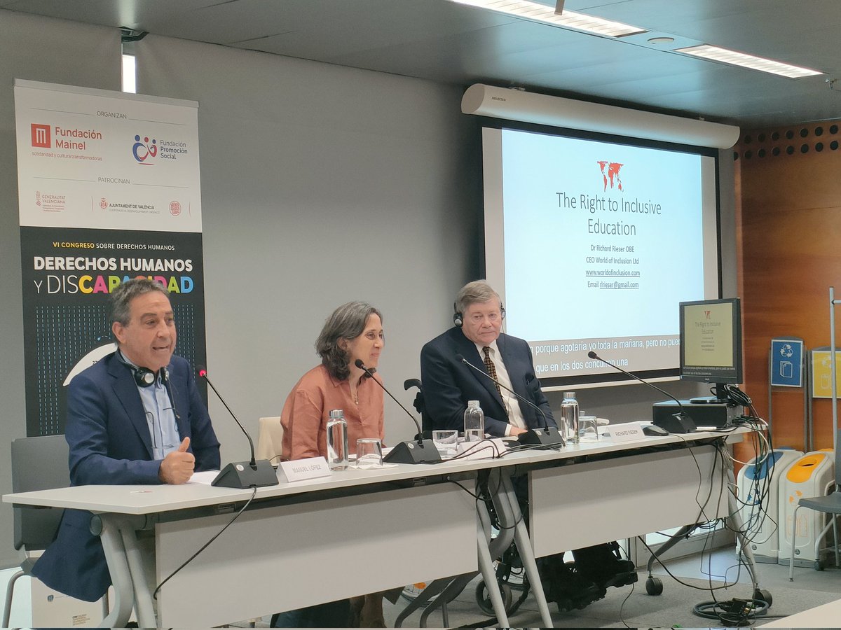 Última mesa del #congresoDDHH2023 dedicada al derecho a la #educacióninclusiva con María José Alonso Parreño, Abogada y Asesora Jurídica de <a href="/Down21/">Canal Down21</a> y Richar Rieser, Director de #WorldofInclusion.
#DerechosHumanos #Discapacidad