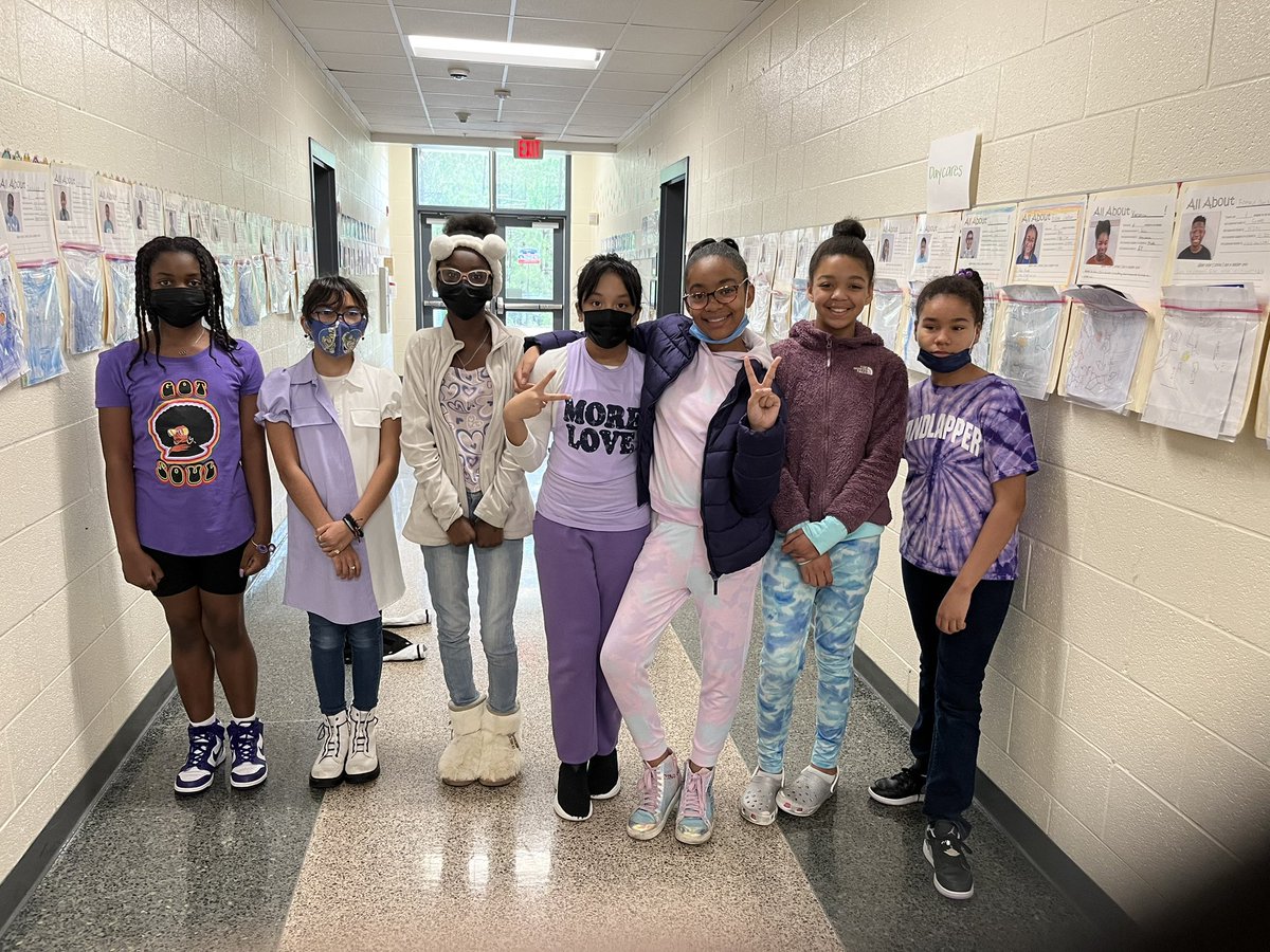 mrskhaller's tweet photo. Final day of Military Child Spirit Week!!! Purple Up Day!!! #PremierStars #purpleup @SEstarsR2 @RichlandTwo https://t.co/8lKUswCCF8