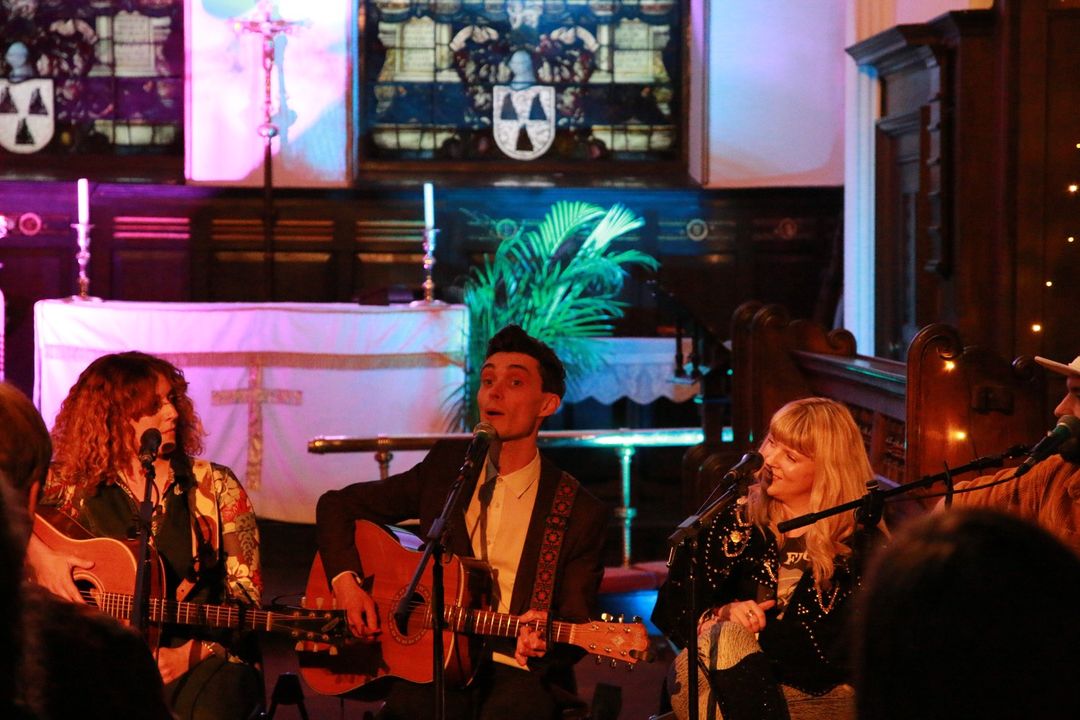 Thanks to everyone who came to see @theroundupldn tour at @sacredsalford last night. Nice to share the stage with other songwriters for once. Brilliant sets from @laurenhousley, @robbiecavanagh and @TwoWaysHome. Photos credit - @sacredsalford