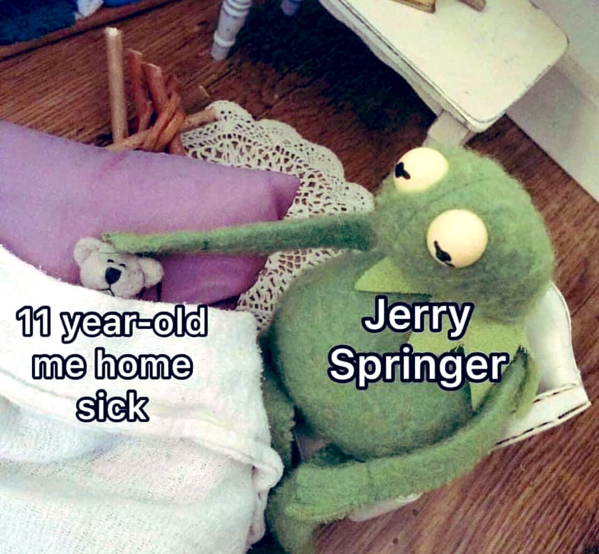 This isn’t mine but I saw this and for reals it was exactly like that. #RIPJerrySpringer 🖤🖤🖤