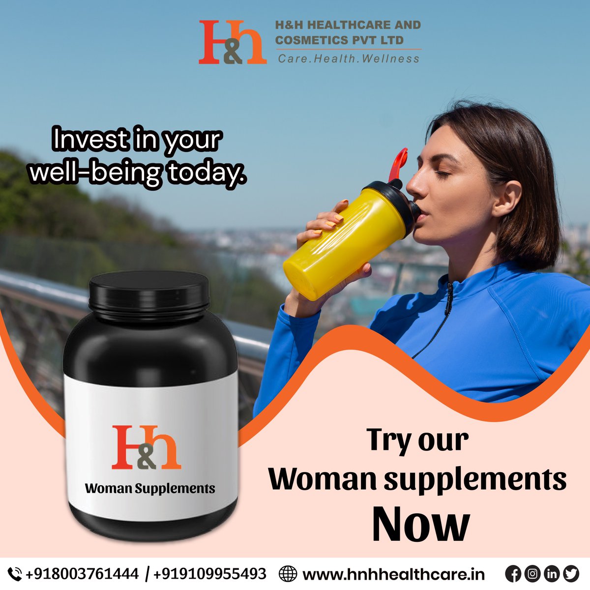 With carefully chosen ingredients designed to support women's health, our supplements are the perfect way to take control of your well-being. 

𝐂𝐨𝐧𝐭𝐚𝐜𝐭:- +918003761444, 
#hnhhealthcare #proteinpowder #womenhealthcare #Womensupplement #bodyhealth #leanmass #bodybuilding