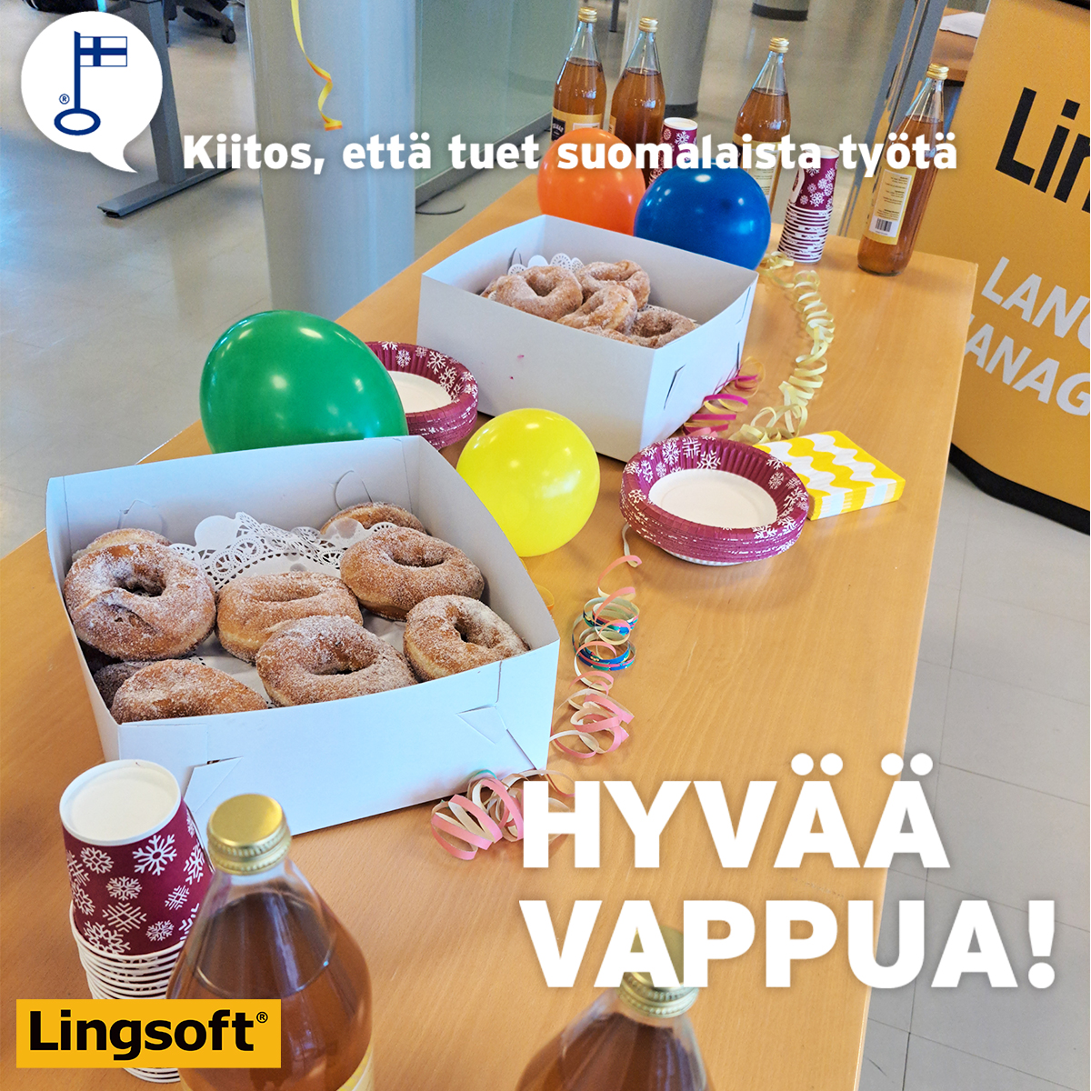 Toivotamme kaikille asiakkaillemme ja kumppaneillemme oikein hyvää ja iloista vappua ja suomalaisen työn juhlaa!

Me herkuttelimme Turun toimistolla jo torstaina simalla ja munkeilla. 🥂

#vappu