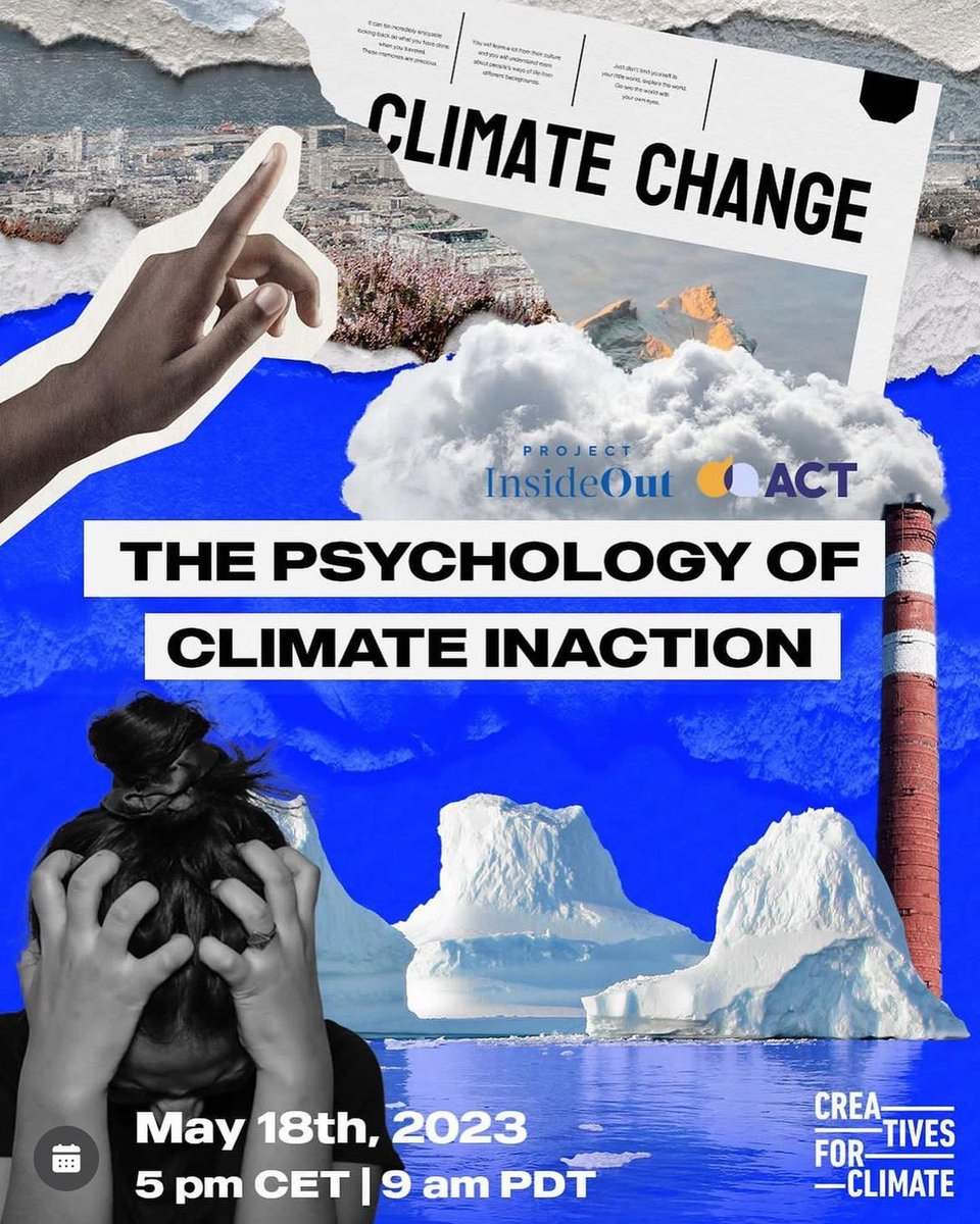WhatDesignCanDo's tweet photo. Save the date: On 18 May, #CreativesforClimate are hosting a global event on 'The Psychology of Climate Inaction.'

Join to gain insights into the segment of society that still needs persuading on climate action + how creatives can make an impact. 🧠

🔗 https://t.co/qDAmeUnBTI https://t.co/l9IiflhuDS