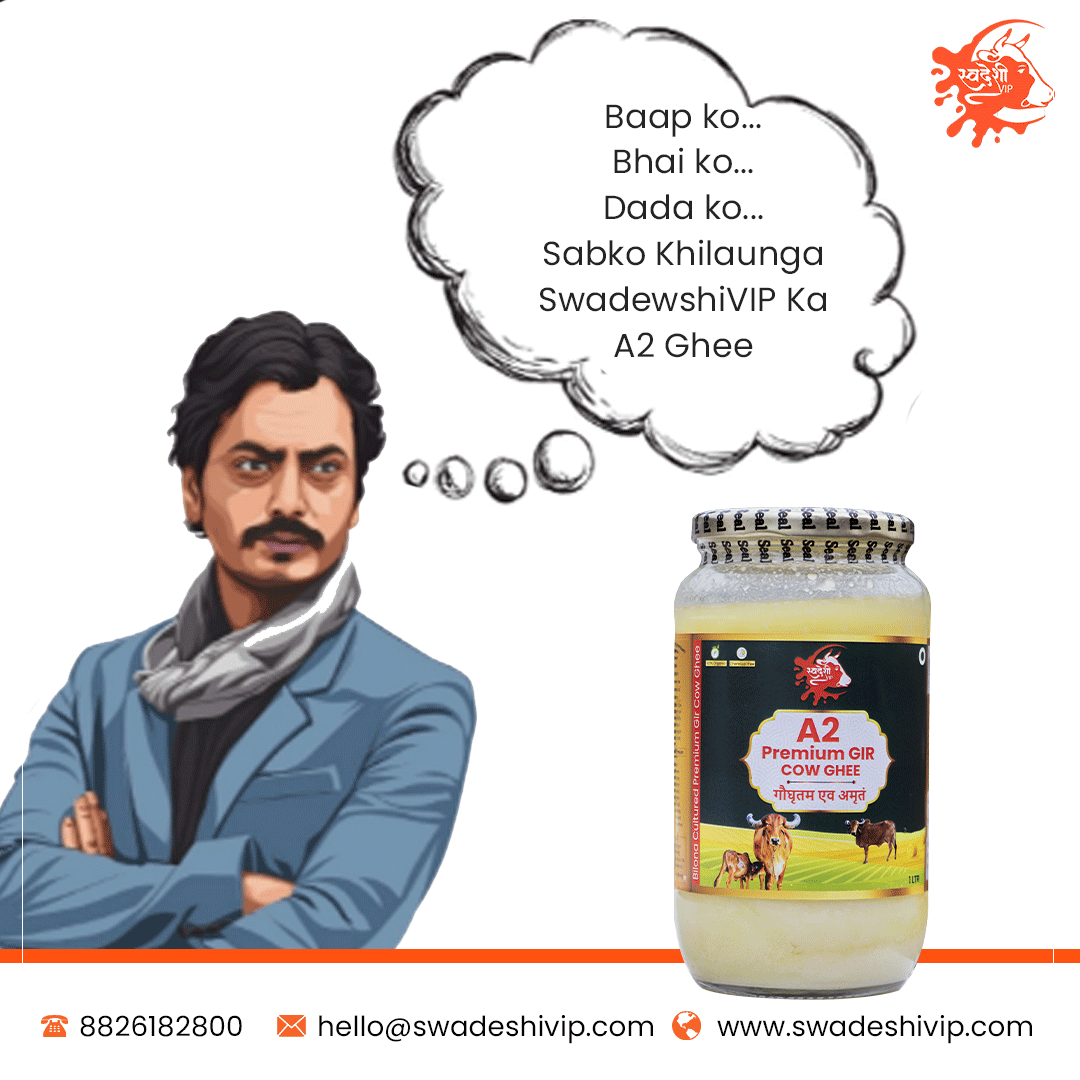 Enjoy the wholesome goodness of A2 Ghee - made from the milk of desi cows, it is rich in nutrients and offers a deliciously pure and natural taste. swadeshivip.com . . . #swadeshiVIP #a2ghee #milk #ghee #desighee #gheebutter #cow #cows #cowmilk #a2billonaghee #a2billona