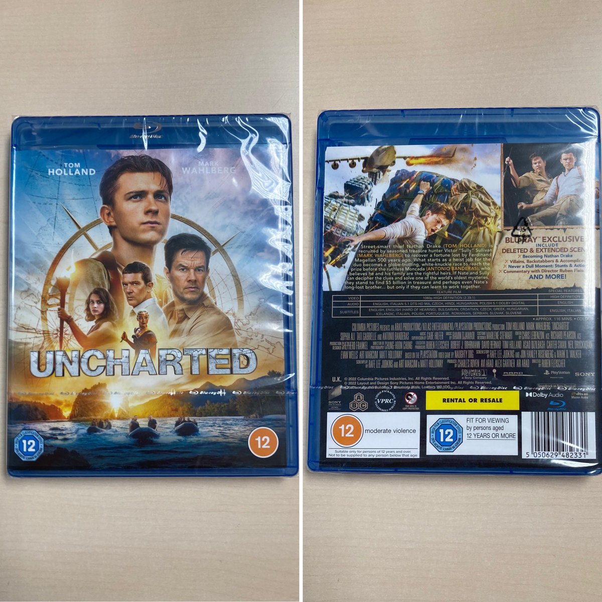 Lunchtime #LatestAddition to my #BlurayCollection is @unchartedmovie starring @TomHolland1996, @markwahlberg, #SophiaAli, @TatsBGats & @antoniobanderas… really enjoyed this in the cinema, saw it twice! Looking forward to rewatching. #Bluray #PhysicalMedia #KeepDiscsAlive