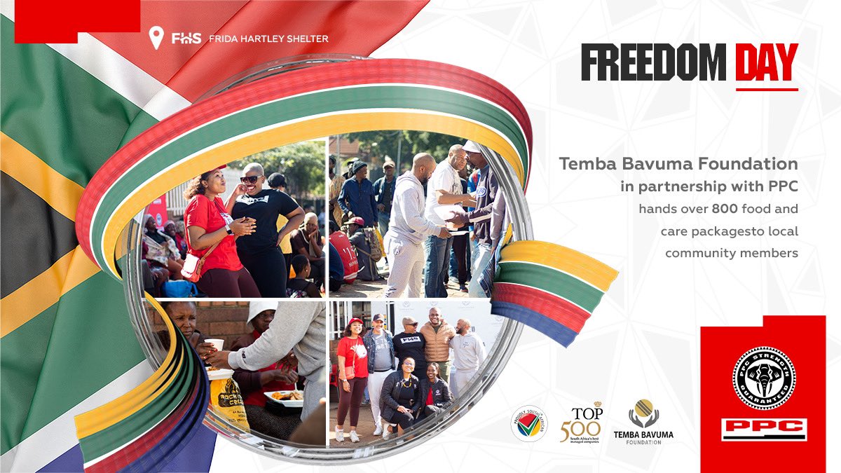 Temba Bavuma Foundation in partnership with PPC hands over 800 food and care packages to local community members. #StrengthBeyond