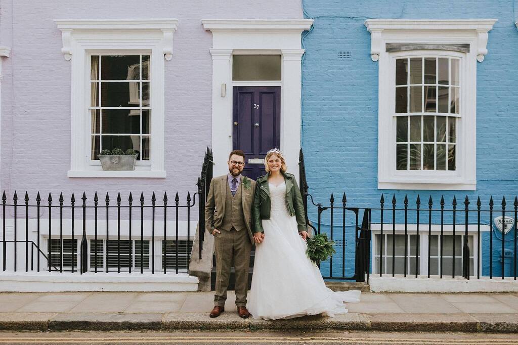 A year On. 💜🩵 Josie+Jacob in Notting Hill London. 
.
.
.
.
#anniversary #londonwedding #gatecinema #nottinghillwedding #alternativeweddingphotographer #weheartpictures #londonbride #citywedding #moderbride #londonelopement #londonweddingphotographer … instagr.am/p/CrlGkMdsNBX/