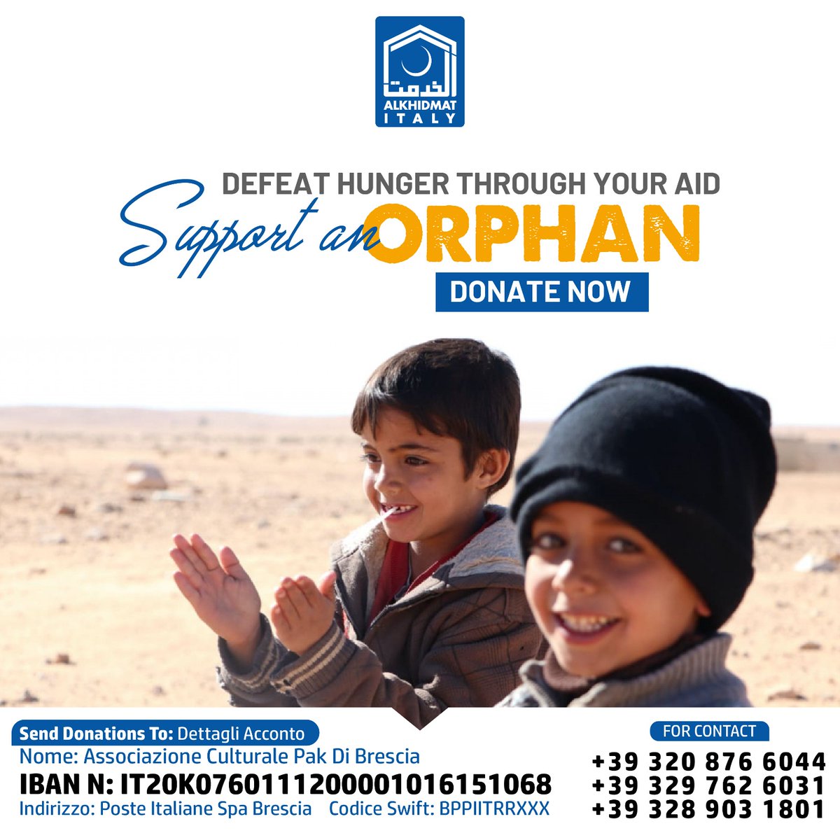 AlkhidmatItaly's tweet photo. Join us in supporting the victims of the Turkey earthquake. Your donation can make a difference.
+39 320 876 6044
+39 329 762 6031
+39 328 903 1801
#TurkeyEarthquake #AidAppeal #HelpTurkey #EarthquakeRelief https://t.co/2kIvoXd3Ha