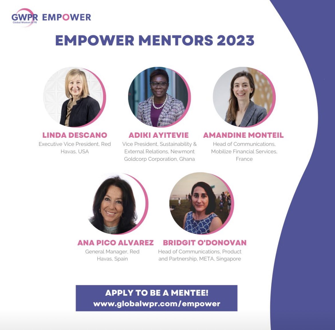 Apply for our 2nd year GWPR Empower Mentoring Programme, if you are a female PR professional mid-career. Meet our mentors here.

#communications #pr #leadership #career #GWPRempower #mentoring