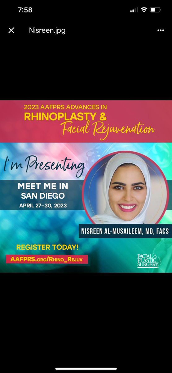 DrNisreen_ENT's tweet photo. #AAFPRS #SanDiego https://t.co/AT2xNSzQwc