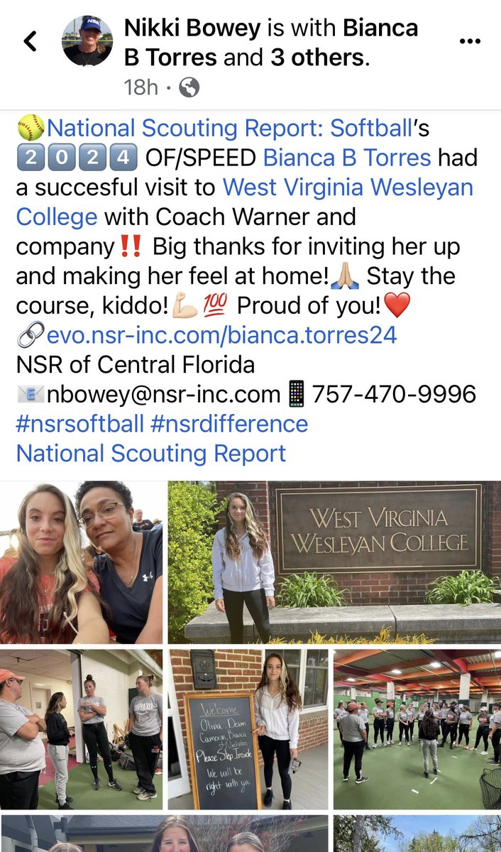 Thank you to Coach Warner and the entire Bobcats team for making my visit an amazing one. <a href="/WVWCSoftball/">WVWC Softball</a>