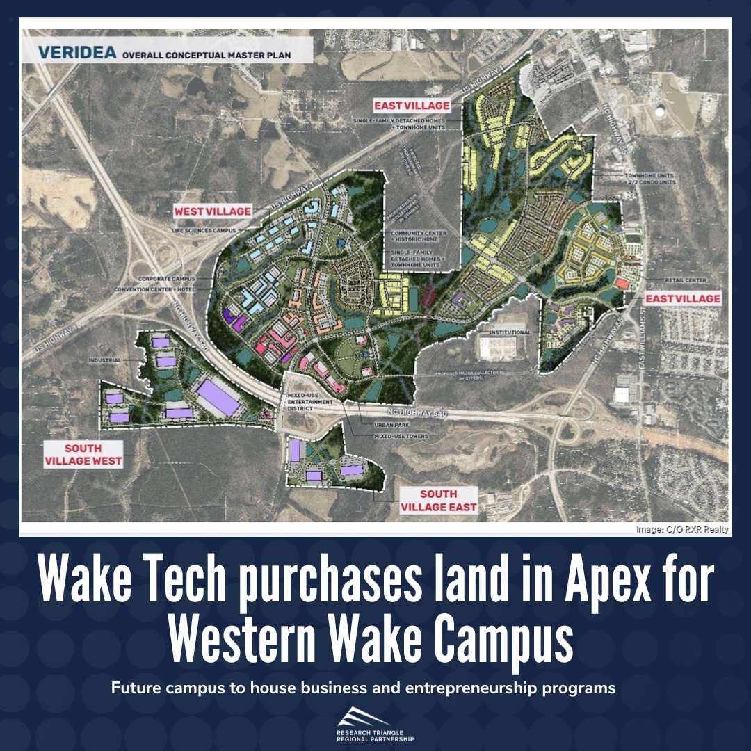 .@waketechcc has completed several land deals recently with one being the future home to the Western Wake Campus in Apex. Wake Tech President Scott Ralls said the area is “ a bull's-eye for very specific job growth in the region.” bizjournals.com/triangle/news/…