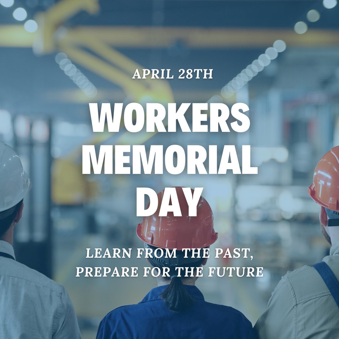 Remembering those in the workforce who have passed away or suffered exposure to hazards at work. This is a day to encourage all to think of ways to help achieve the goal of safer and healthier workplaces worldwide. 

#CreatingSafeWorkingEnvironments #Safety