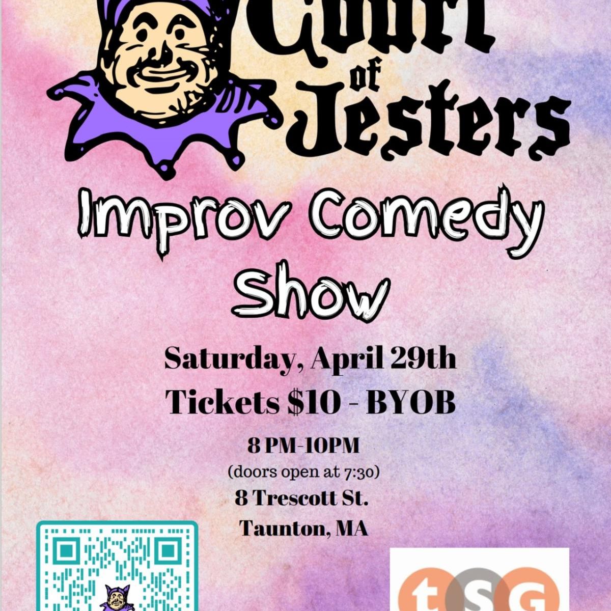 TrescottGallery's tweet photo. Are you ready to LAUGH! Come see the Court of Jesters Comedy Show on Saturday, April 29, 2023 at Trescott Street Gallery. Doors open at 7:30pm. Show 8pm-10pm.  Tickets: $10pp online or at the Door. BYOB Get full details by clicking the link: https://t.co/3TrvZwomEw https://t.co/A74oriFIjA