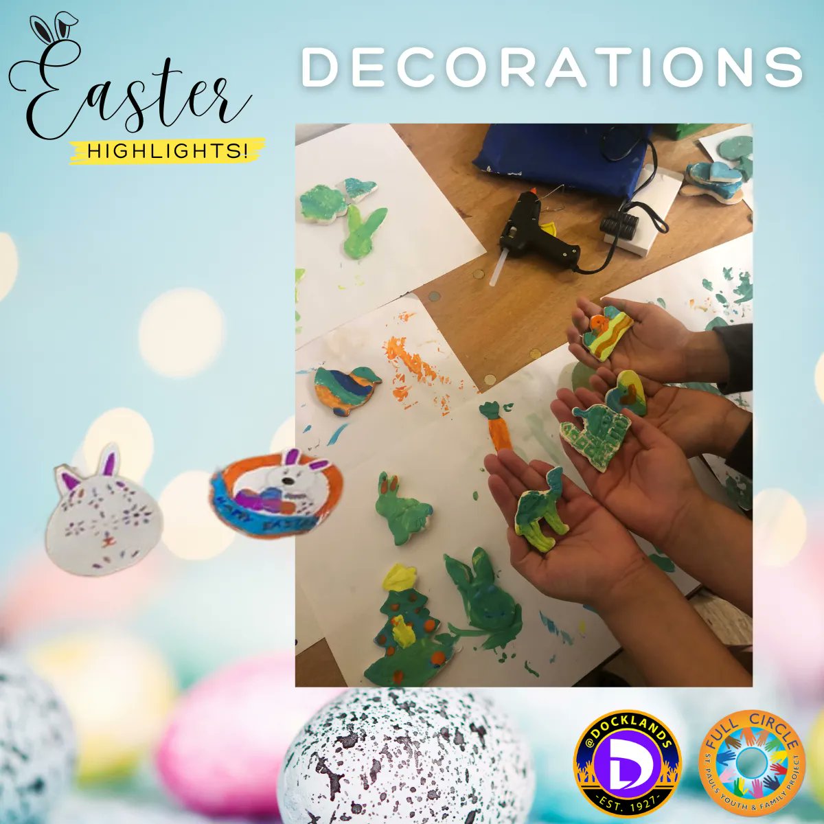 🔶 And finishing off the week with the last Easter highlight, it’s DECORATIONS! These lovely handmade decorations were crafted with clay and delicately painted. We also made paper cut decorations which were carefully coloured in.