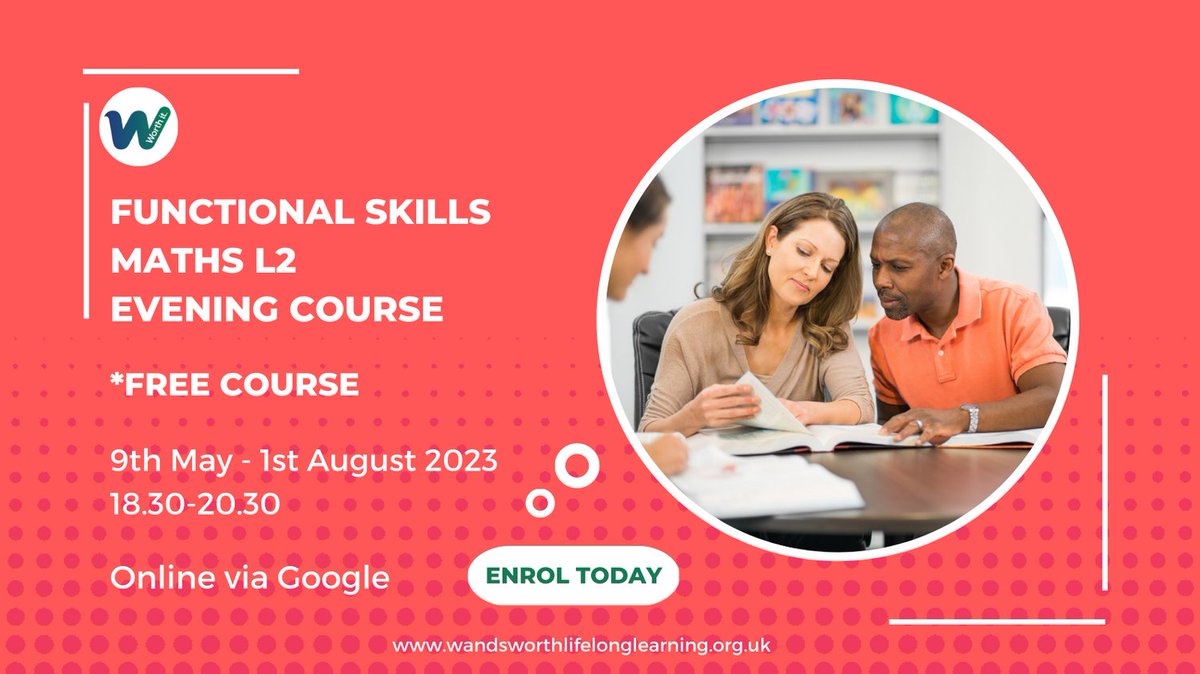 WBCLLearning's tweet image. Enhance your #maths skills &amp;amp; gain a qualification. Find out what’s involved with the full course with the one hour intro course on 2/5/23. Register today for one or both courses: forms.office.com/e/DHvEMZV8Zc
*#Freecourse, subject to criteria #mathscourse
#wandsworthlifelonglearning
