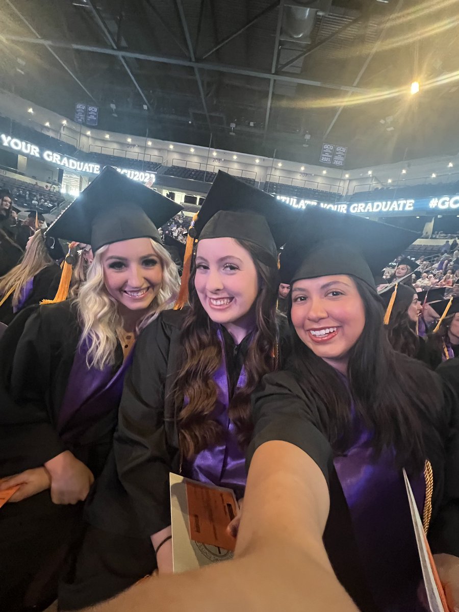danielle_pfeif's tweet photo. it’s time to graduate with the two girls who have been by my side since freshman year! 🤍 #GCU #GCU2023 https://t.co/DXtr1Npeb0