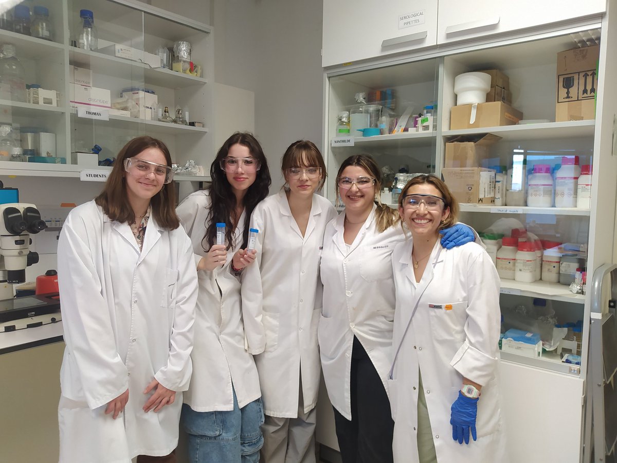 IRodoreda's tweet photo. Avui amb la Carla, la Noa i la Lucía de 1r de Batx hem visitat l'@icmabcsic. La Dra Nathalia Gómez i la Laura Sancho del @NNgroupICMAB ens han ensenyat els laboratoris i hem pogut veure algunes passes de la síntesi de la nanocel lulosa. Treball de recerca en marxa. Gràcies!! https://t.co/t5do7yrrKG