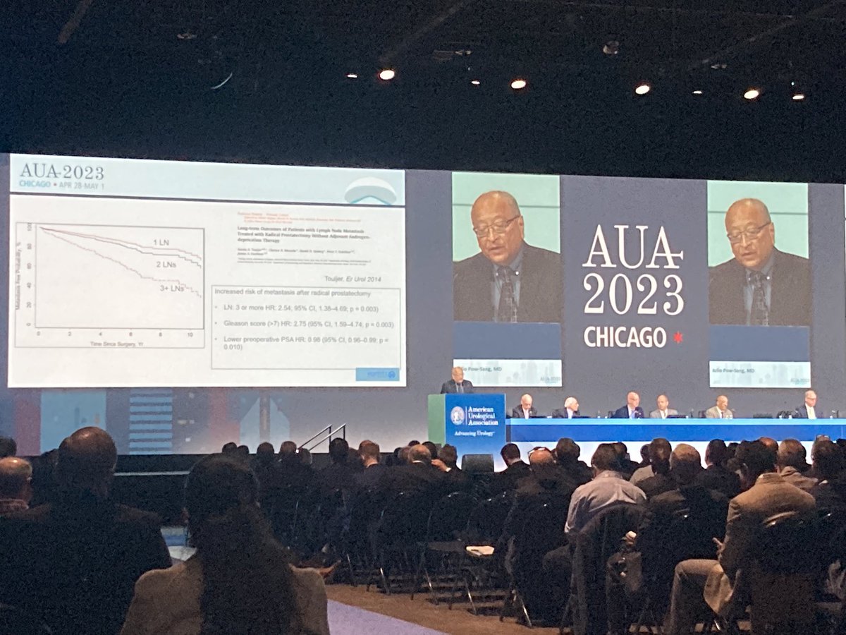 Roger Li (@urogerlimd) on Twitter photo <a href="/JulioPowSangMD/">Julio Pow-Sang</a> presenting data supporting surgery for cN1+ prostate cancer patients at the first plenary session #AUA23 <a href="/JulioPowSangMD/">Julio Pow-Sang</a> presenting data supporting surgery for cN1+ prostate cancer patients at the first plenary session #AUA23