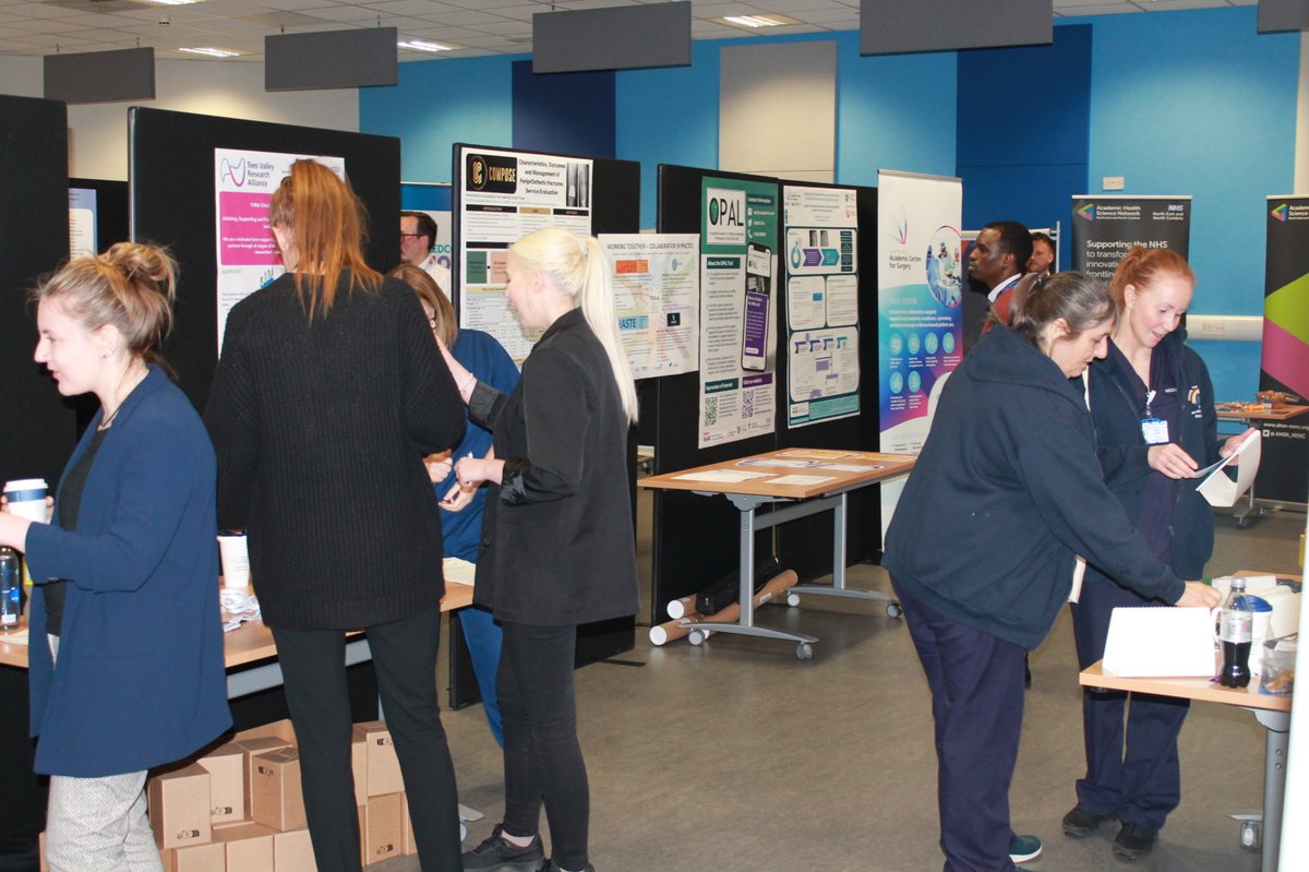 TVRAResearch's tweet photo. A great turnout today for our Excellence in research and Innovation event in the David Kenward Lecture Theatre.
Lots have came to check out the latest projects from the @TVRAResearch, @STRIVEacademic, @stees_cms #AreyouINN, @ACeS_SouthTees and @ACUSouthTees teams. https://t.co/wrtLEsdg2K