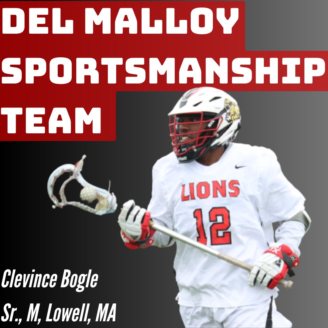 Congrats to SR. middie, Clevince Bogle, on being named to the NECC Del Malloy Sportsmanship Team.  Clev was a standout for us at the faceoff X and do it all midfielder.  The program leader in faceoff wins and faceoff winning %, he also scored 5 goals and scooped 50 gb's in 2023