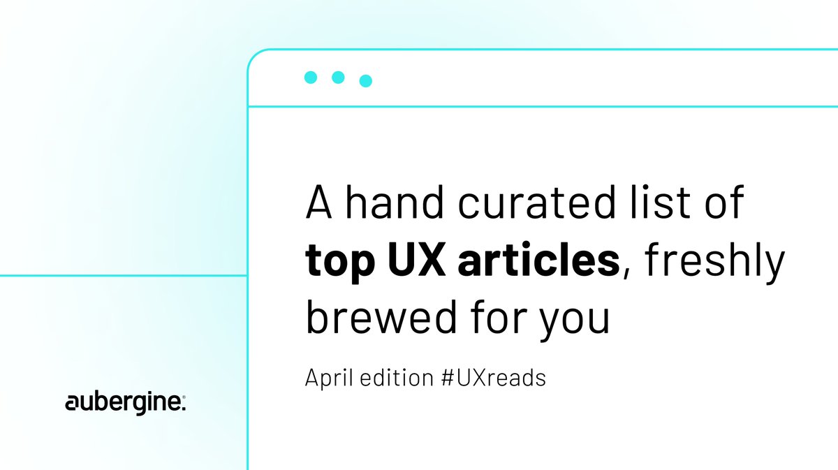 We’re back to share with you design ideas we love. 
Here’s a hand-curated list of top UX design articles from around the web, freshly brewed for you - April edition #UXreads