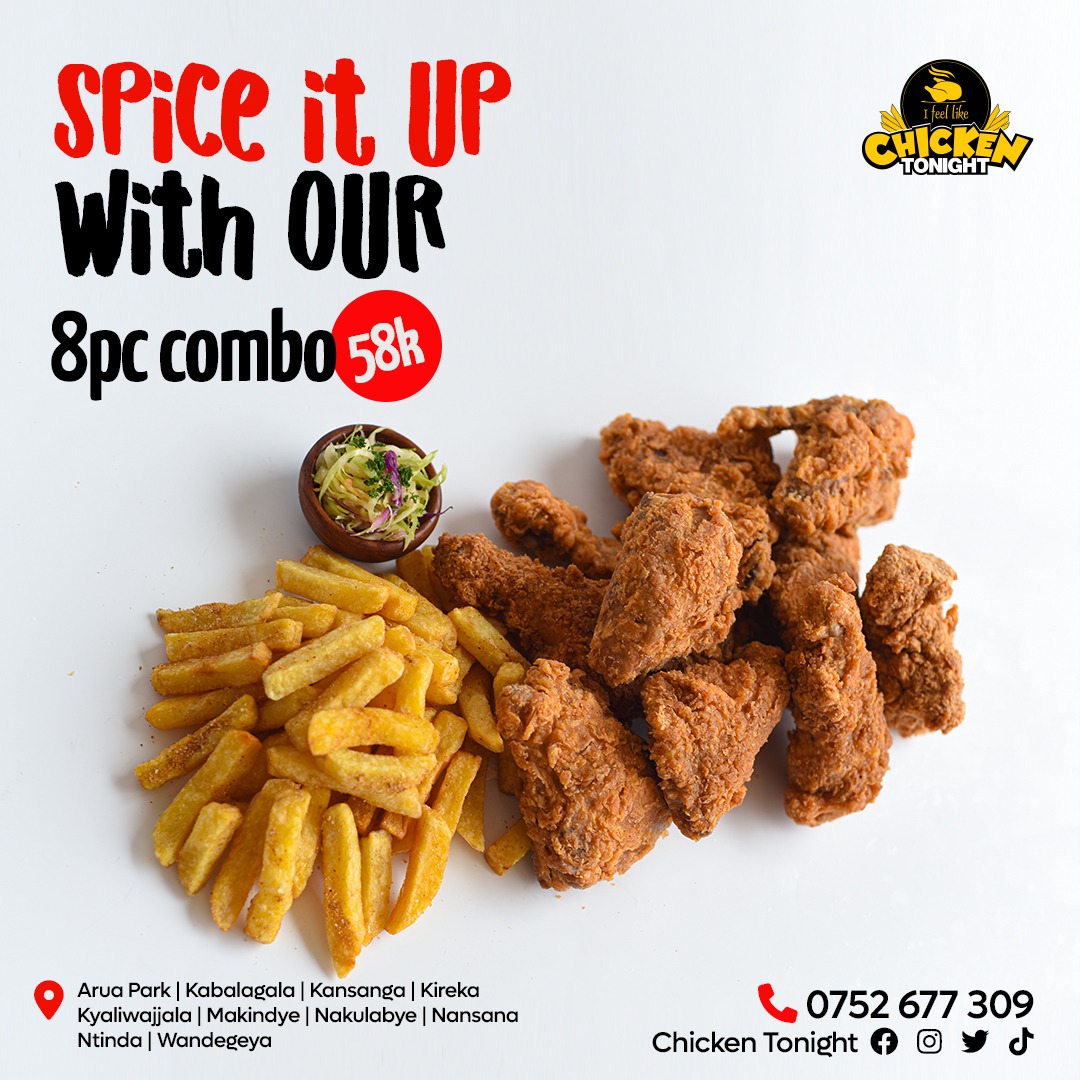 _Manboy's tweet photo. Heading home from work soon? Pass by one of @Chicken2nite_Ug's branches and buy one of these amazing combos for your loved ones😋❤️ https://t.co/mXGSNhEJpj