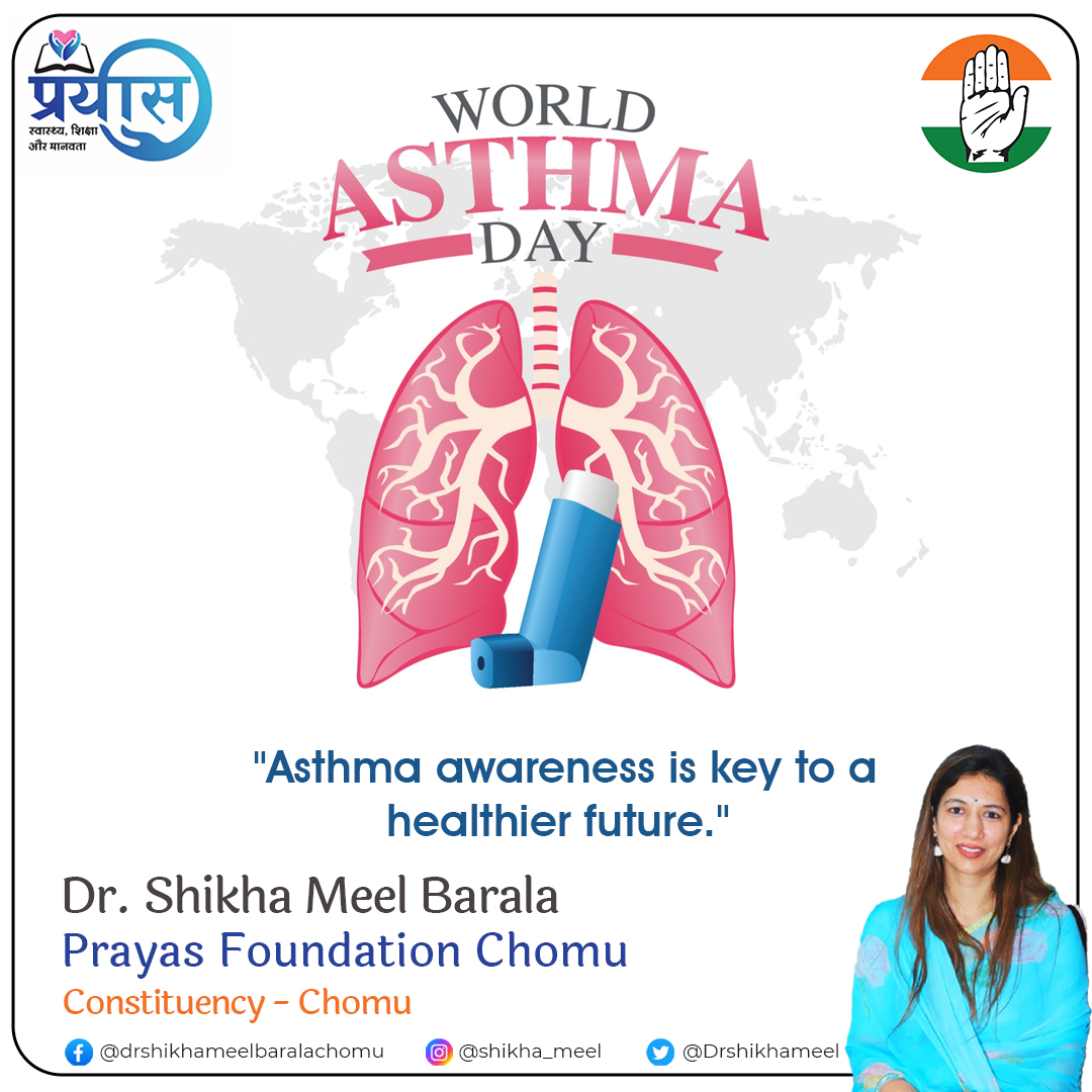 ‘‘ Asthma Awareness is Key to a Healthier Future.’’

World Asthma Day - Prayas Foundation

#WorldAsthmaDay #AsthmaAwareness #AsthmaControl #BreatheEasy #AsthmaPrevention #HealthyLungs #InhalerHero #AsthmaResearch #AirPollution #AllergySeason #drshikhameel #foundation